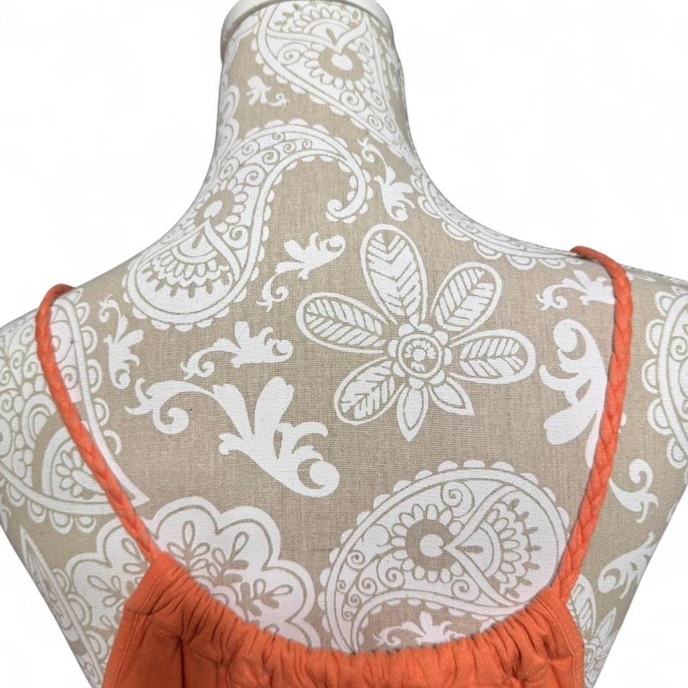 Y2K Orange and White Crochet MUDD Dress Boho Festival Size Large - Picture 5 of 6